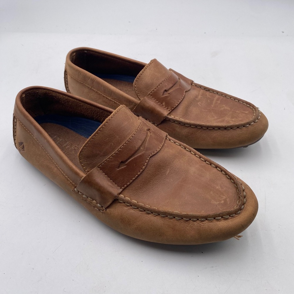 Sperry Top-Sider Hampden Venetian Loafers Mens 9.5 Tan Leather Driving Shoes